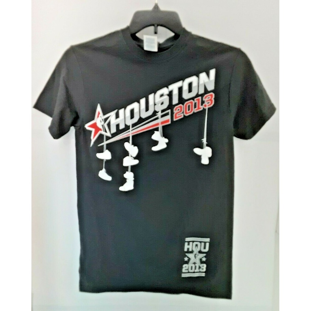 New NBA Houston 2013‎ Basketball Graphic T Shirt Men's Size Small Black Vintage